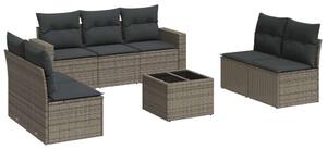 VidaXL Polyrattan Kerti Ülőgarnitúra - Szürke - 8 részes