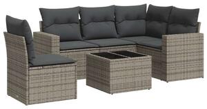 VidaXL Polyrattan Kerti Ülőgarnitúra - 6 részes - Szürke