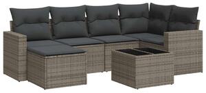 VidaXL Polyrattan Kerti Ülőgarnitúra - 7 részes - Szürke