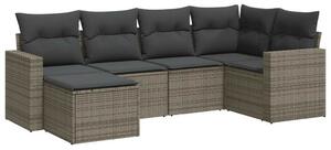VidaXL Polyrattan Kerti Ülőgarnitúra - 6 részes - Szürke