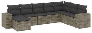 VidaXL Polyrattan Kerti Ülőgarnitúra - 8 részes - Szürke