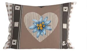 Flanel párnahuzat HEART RETRO 50x70 cm, barna