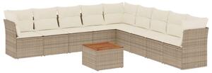 VidaXL Polyrattan Kerti Ülőgarnitúra - 10 részes - Bézs