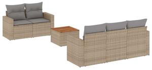 VidaXL Polyrattan Kerti Ülőgarnitúra - 6 részes - Bézs