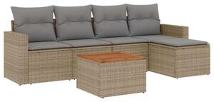 Polyrattan Kerti Ülőgarnitúra - 6 részes szett