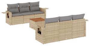 VidaXL Polyrattan Kerti Ülőgarnitúra - 7 részes - Bézs