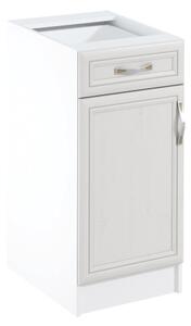 Alsószekrény D40S1, balos, fehér/sosna Andersen, SICILIA