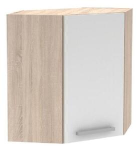 Felső sarokszekrény 1DV, tölgy sonoma/fehér, univerzális, NOVA PLUS NOPL-013-OH