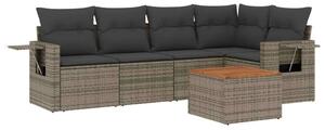 VidaXL Polyrattan Kerti Ülőgarnitúra - 6 részes - Szürke