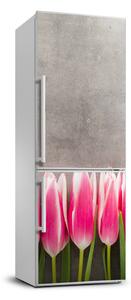 Hűtő matrica Rózsaszín tulipánok