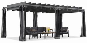 Antracit Malaga 3x6m-es terasz pergola szúnyoghálóval Garden Point