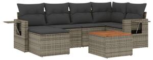 VidaXL Polyrattan Kerti Ülőgarnitúra - 7 részes - Szürke