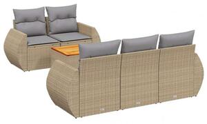 VidaXL Polyrattan Kerti Ülőgarnitúra - 6 részes - Bézs