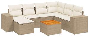 VidaXL Polyrattan Kerti Ülőgarnitúra - 8 részes - Bézs