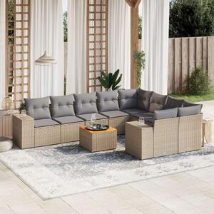 VidaXL Polyrattan Kerti Ülőgarnitúra - 10 részes - Bézs