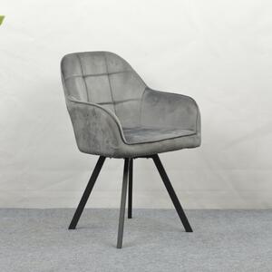 Forgó étkezőszék, sötétszürke Velvet szövet, SAMANTA