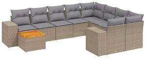 VidaXL Polyrattan Kerti Ülőgarnitúra - 11 részes, Bézs