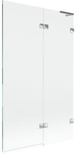Mexen Lunar L, kétszárnyú kádparaván jobb oldali 110 x 150 cm, átlátszó üveg, króm, 897L-110-100-01-00-P