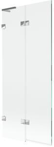 Mexen Lunar L, kétszárnyú kádparaván bal oldali 80 x 150 cm, átlátszó üveg, króm, 897L-080-100-01-00-L