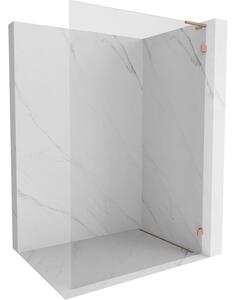 Mexen Lunar L, zuhanyfal jobb oldali 50 x 200 cm, 8 mm-es átlátszó üveg, matt réz profil, 830L-050-000-65-00-P