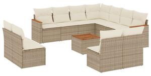 VidaXL Polyrattan Kerti Ülőgarnitúra - 12 részes - Bézs