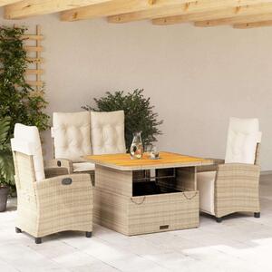 VidaXL Polyrattan Kerti Étkezőgarnitúra - 4 részes - Bézs