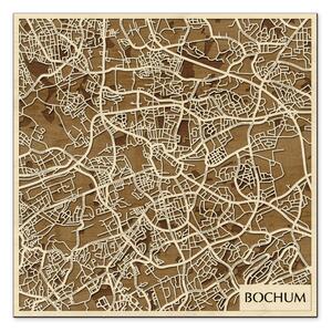 Bochum 3D fa várostérkép fali dekoráció – Natura Products