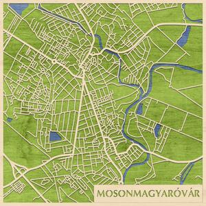 Mosonmagyaróvár 3D fa várostérkép fali dekoráció – Natura Products