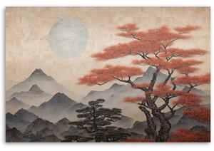 Gario Vászonkép Japán hegyi táj Méret: 60 x 40 cm