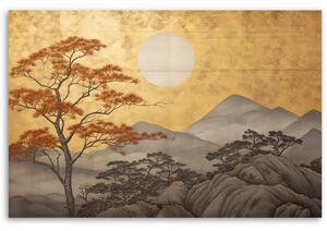 Gario Vászonkép Arany hegyi táj Japánban Méret: 60 x 40 cm