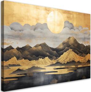 Gario Vászonkép Arany hegyi japán táj Méret: 60 x 40 cm