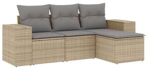 VidaXL Polyrattan Kerti Ülőgarnitúra - 4 részes - Bézs