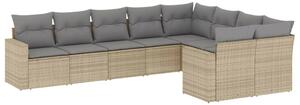 VidaXL Polyrattan Kerti Ülőgarnitúra - 9 részes - Bézs