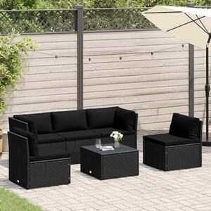 Polyrattan Kerti Bútorszett - 4 részes - Fekete