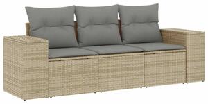 VidaXL Polyrattan Kerti Ülőgarnitúra - 3 részes - Bézs