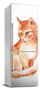 Hűtő matrica Red cat