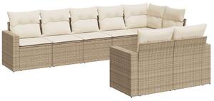 VidaXL Polyrattan Kerti Ülőgarnitúra - 8 részes - Bézs