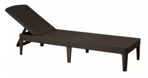 Curver Keter Jaipur kerti nyugágy napozóágy műanyag rattan hatású, 187x58x29 cm, barna