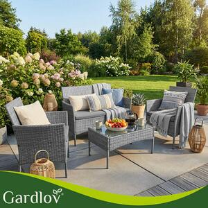 Gardlov rattan kerti bútor sötétszürke-szürke 26907