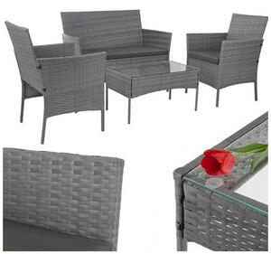 Gardlov rattan kerti bútor sötétszürke-szürke 26907