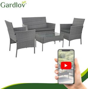 Gardlov rattan kerti bútor sötétszürke-szürke 26907
