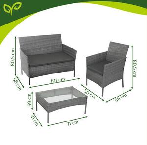 Gardlov rattan kerti bútor sötétszürke-szürke 26907