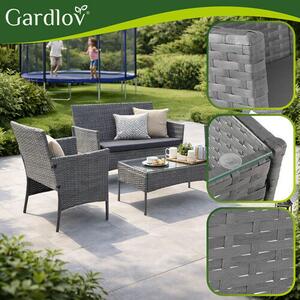 Gardlov rattan kerti bútor sötétszürke-szürke 26907