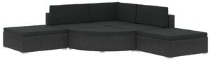 VidaXL Polyrattan Kerti Ülőgarnitúra - 6 részes - Fekete