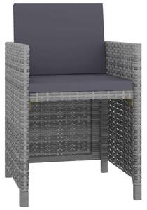 VidaXL Polyrattan Kültéri Étkezőgarnitúra - 11 részes - Szürke