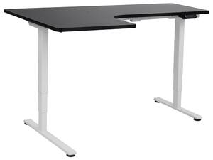 Bal oldali fekete és fehér elektromosan állítható íróasztal 160 x 59 cm DESTINES