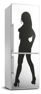 Matrica hűtőre Sziluettje egy nő