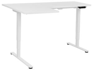 Bal oldali fehér elektromosan állítható íróasztal 160 x 59 cm DESTINES