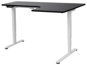 Jobb oldali fekete és fehér elektromosan állítható íróasztal 160 x 59 cm DESTINES