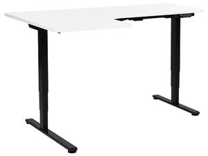 Bal oldali fehér és fekete elektromosan állítható íróasztal 160 x 59 cm DESTINES